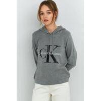 calvin klein grey logo hoodie grey