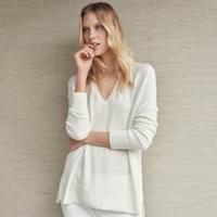 Cashmere Side Split V Neck Jumper