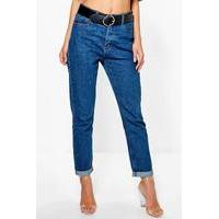 carla high rise boyfriend jean mid blue