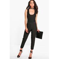 Caitlin Turn Up Tailored Woven Trousers - black