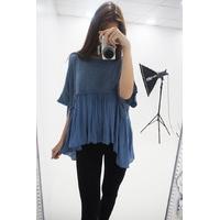 Carlice chiffon hem knitted top