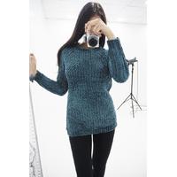 Carlissa chunky knitted velvet jumper