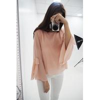 Camilla tie flared sleeve chiffon blouse