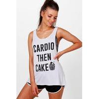 Cardio Then Cake Running Vest - white