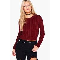 cable knit jumper wine