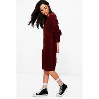 cable knit jumper dress wine