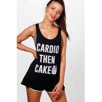 cardio then cake running vest black