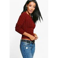 Cable Knit Jumper - merlot