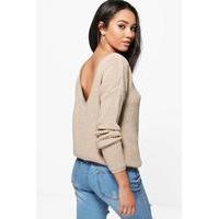 carly open back jumper camel