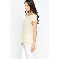 cap sleeve knit overlay top