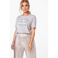 caira love slogan tee grey