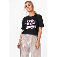 Caira Love Slogan Tee - black