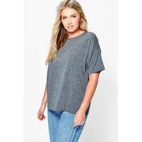 Carys Oversize Basic Tee - charcoal