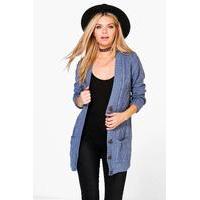 Cable Pocket Cardigan - vintage blue