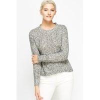 cable knit front dip hem jumper