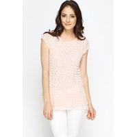 cap sleeve knit overlay top