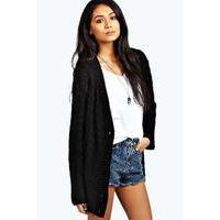 cable knit cardigan black