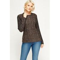 cable knit speckled casual jumper