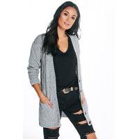 Cable Pocket Cardigan - silver