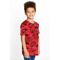 Camo Embroidered Tee - red