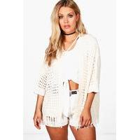 Carla Fringe Trim Cardigan - cream