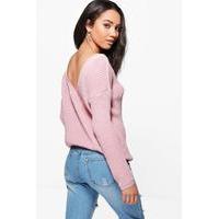 Carly Open Back Jumper - rose