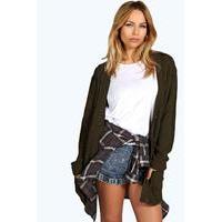 Cable Boyfriend Cardigan - khaki