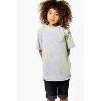 Camo Step Hem Longline Tee - grey