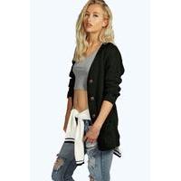 Cable Boyfriend Cardigan - black