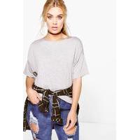 carys oversize basic tee grey marl