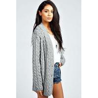 cable knit cardigan grey marl