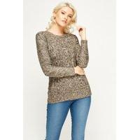 cable knit speckled casual jumper