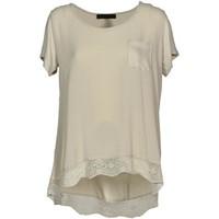 caf noir jt057 t shirt women womens t shirt in beige