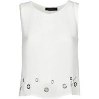 caf noir jt071 blusa women bianco womens t shirt in white