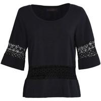 caf noir jt090 blusa women black womens t shirt in black