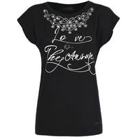 caf noir jt075 t shirt women womens t shirt in black