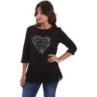 caf noir jt075 t shirt women womens cardigans in black