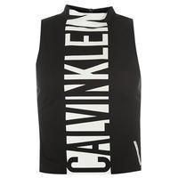 calvin klein mock neck cropped muscle top