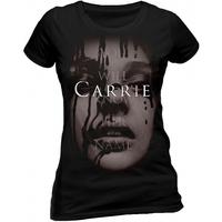 carrie face womens x large fitted t shirt black