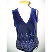 casual club debenhams size 12 blue v necked top