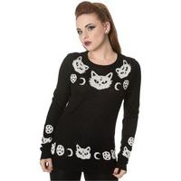 cat knit jumper size l