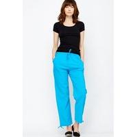 Casual Cotton Blend Loose Fit Trousers