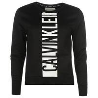 calvin klein front logo crew sweater