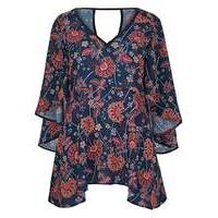 CAPE BACK FLORAL TOP