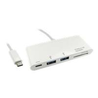 Cables Direct Leaded USB Type C to 2 Port USB Hub & Card Reader