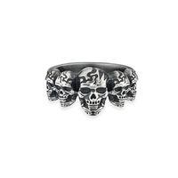 Cai Men\'s Sterling Silver Skull Ring