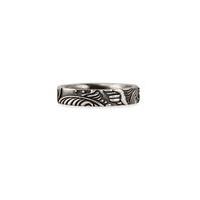 Cai Men\'s Sterling Silver Pattern Ring