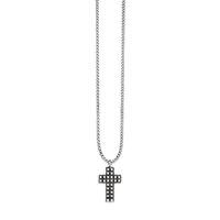 Cai Men\'s Sterling Silver Cross 55cm Necklace