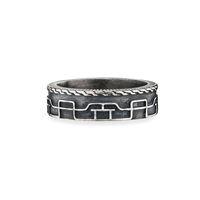 Cai Men\'s Sterling Silver Pattern Ring