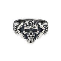 Cai Men\'s Sterling Silver Skull Ring